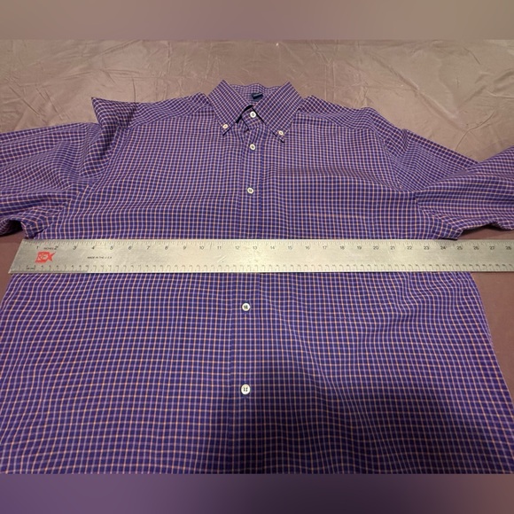 Jeff Rose 100% Cotton Golf Button Down Shirt Blue/Yellow/Red Check Print Large - Picture 6 of 12